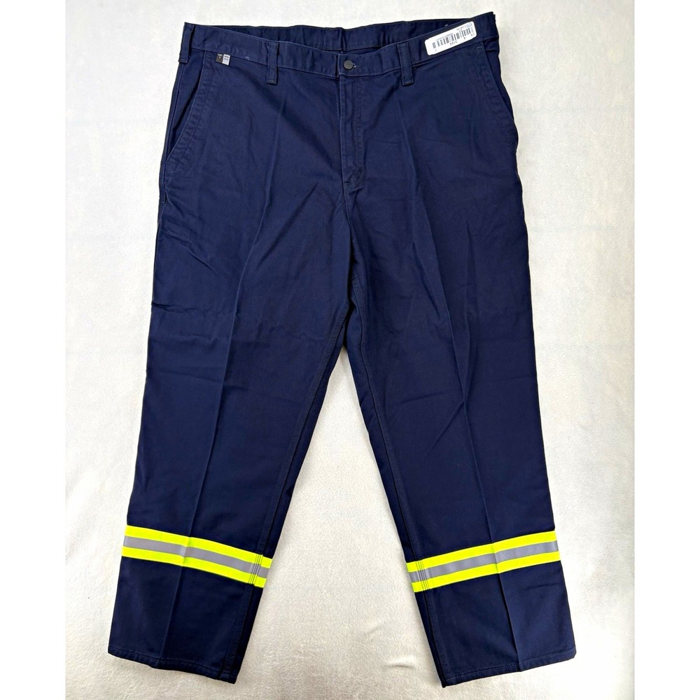 Carhartt FR Flame-Resistant Navy Work Pants Reflective Stripes NFPA 2112 42x30